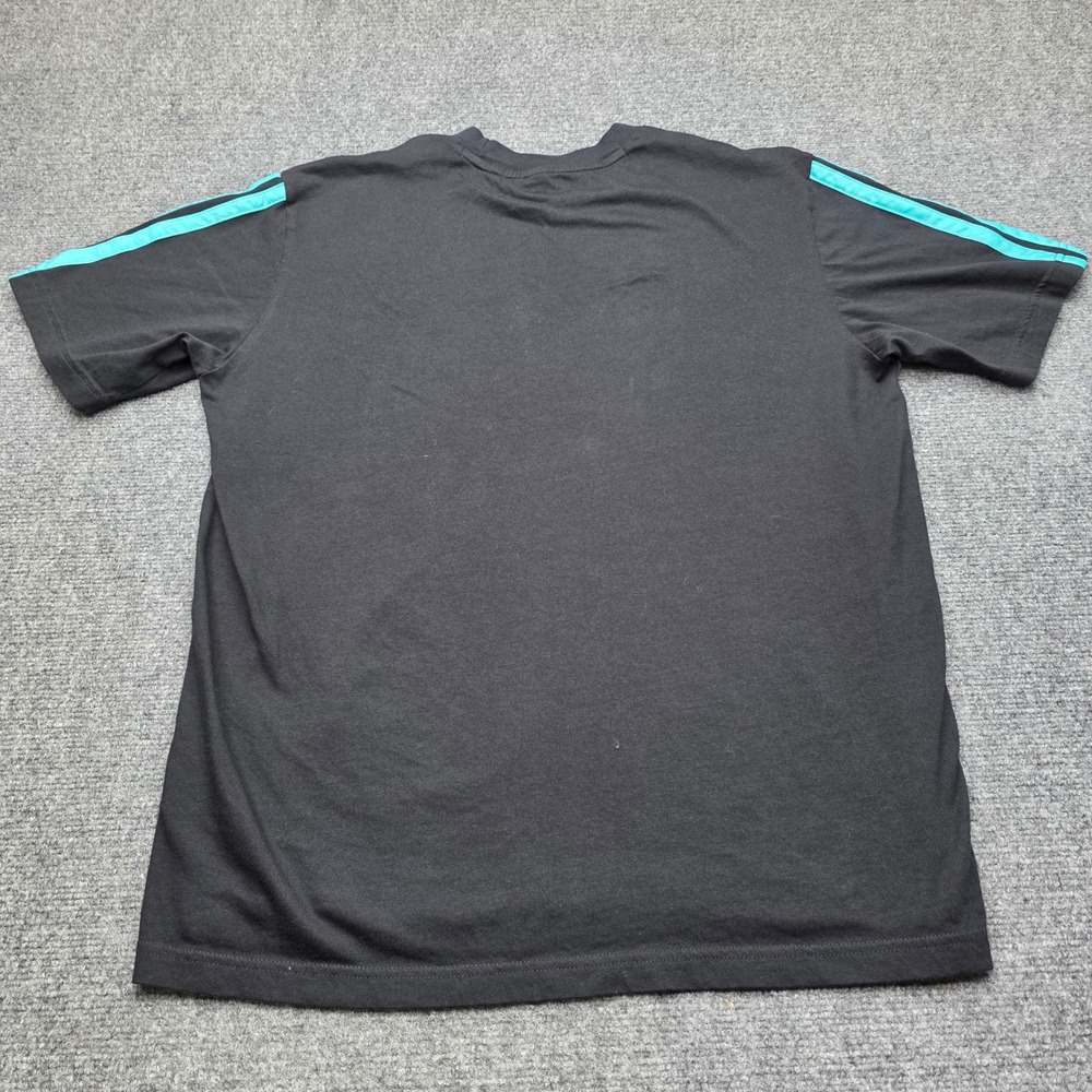 Adidas Mercedes AMG Petronas F1 Team T-Shirt Mens Large Black Teal Stripe Racing - Picture 7 of 7